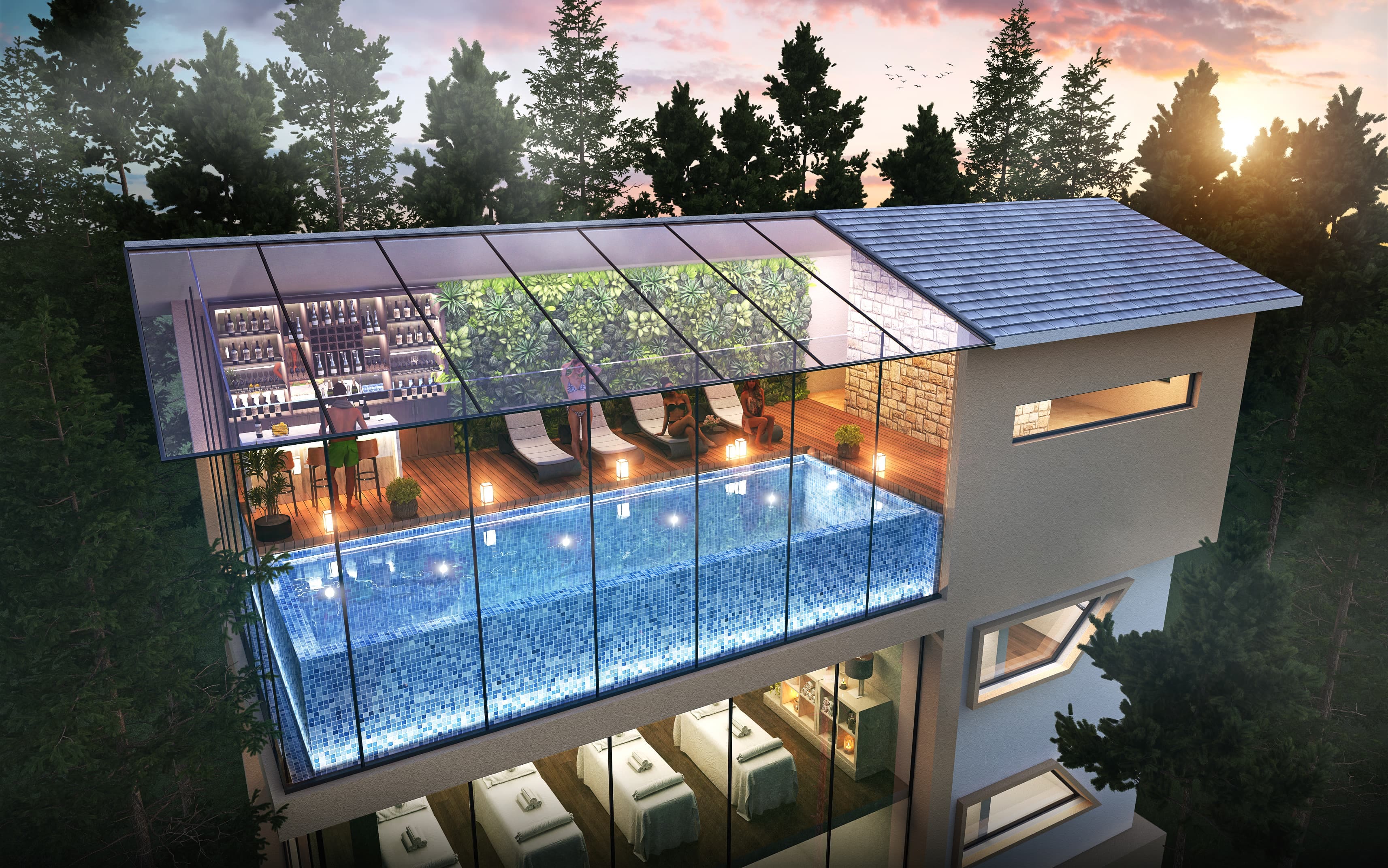 Tara Devi's Enclave Pool Area