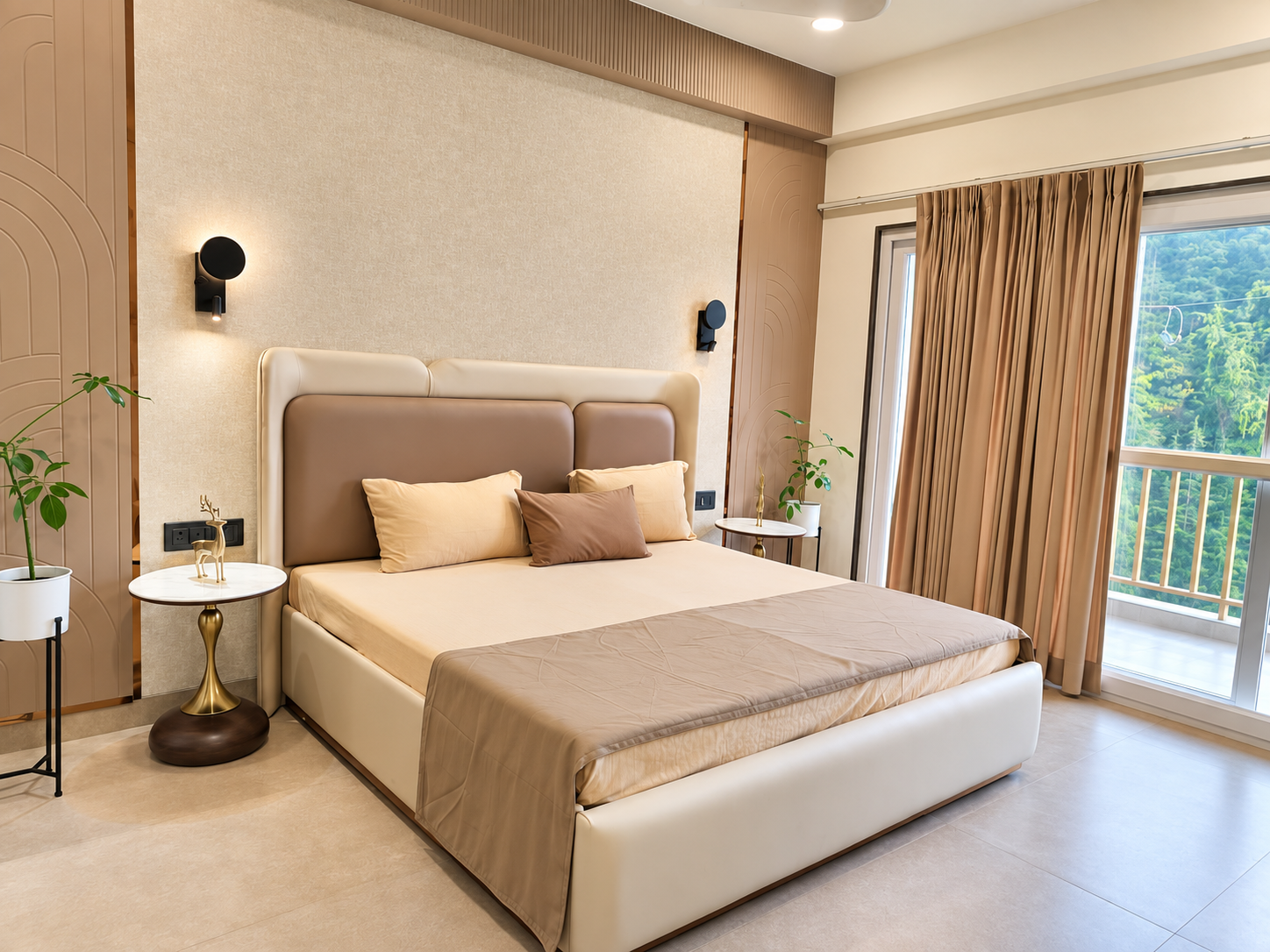 Premium bedroom with Shimla forest view at Tara Devis Enclave